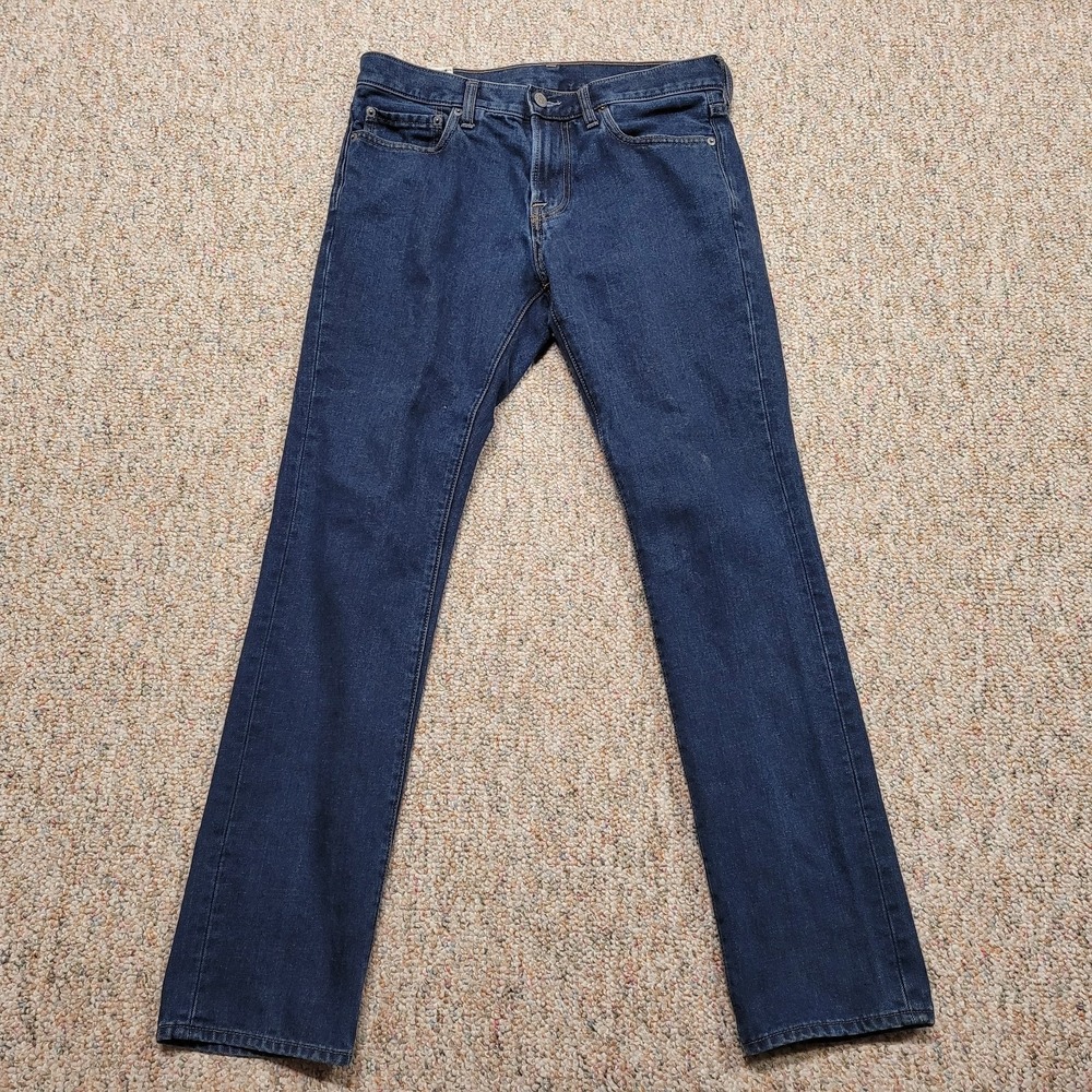 Abercrombie & Fitch Skinny Jean Mens 31x32 Blue Denim Straight Leg Cotton Casual